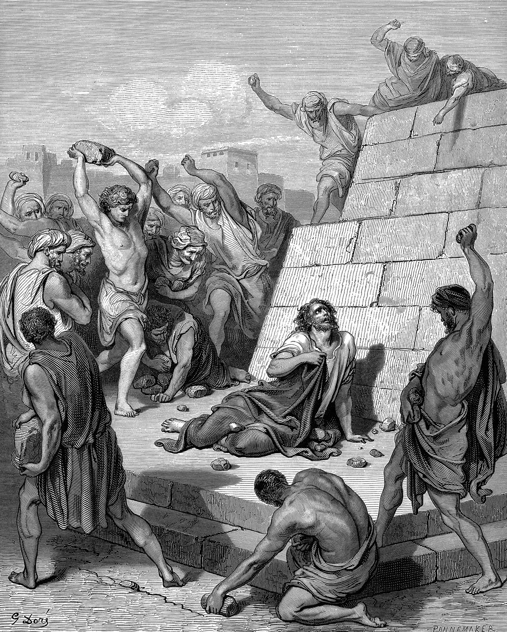 Pyhän Stefanoksen marttyyrikuolema, n. 36 1866 tekijältä Gustave Dore