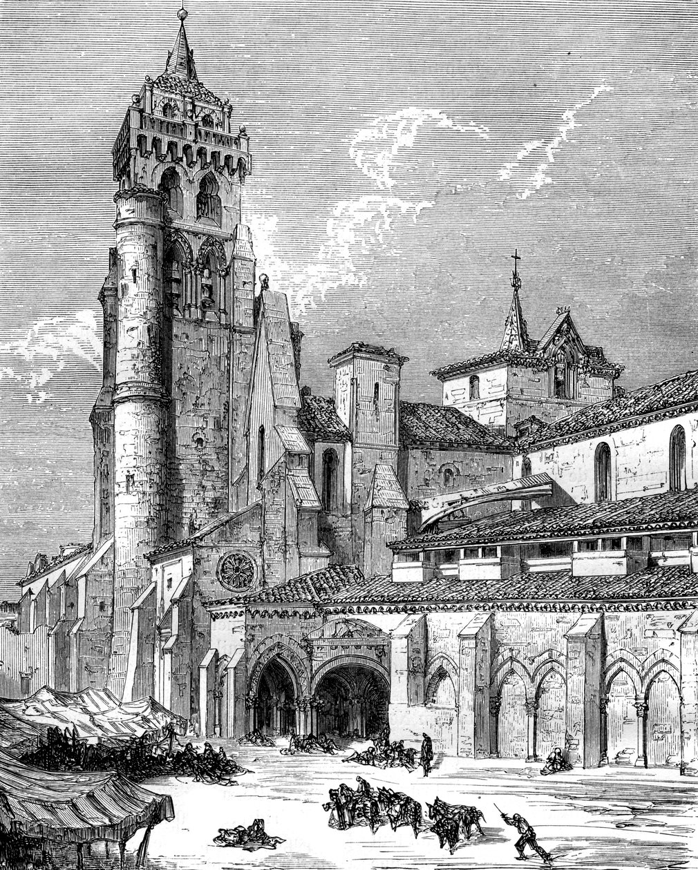 Las Huelgasin luostari, Burgos, Espanja, 1800-luku tekijältä Gustave Dore