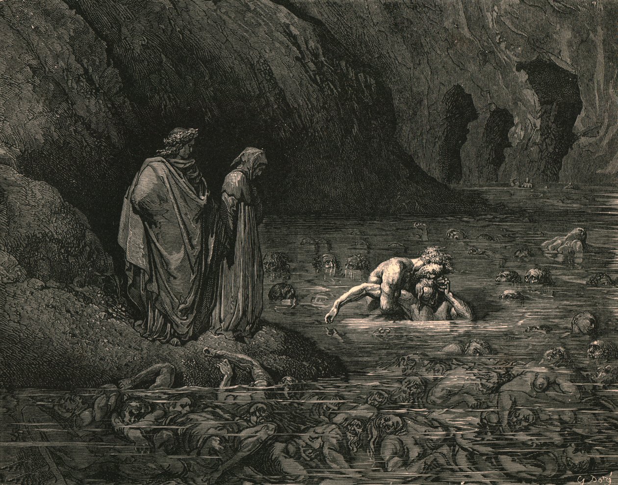 Ei raivoisemmin Menalippuksen temppeleissä, joita Tydeus puri, 1890. tekijältä Gustave Dore