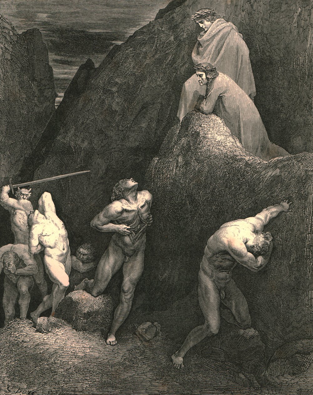 Merkitse nyt, kuinka minä repisin minut! hei! Kuinka Mahomet on rikottu!, c1890. tekijältä Gustave Dore