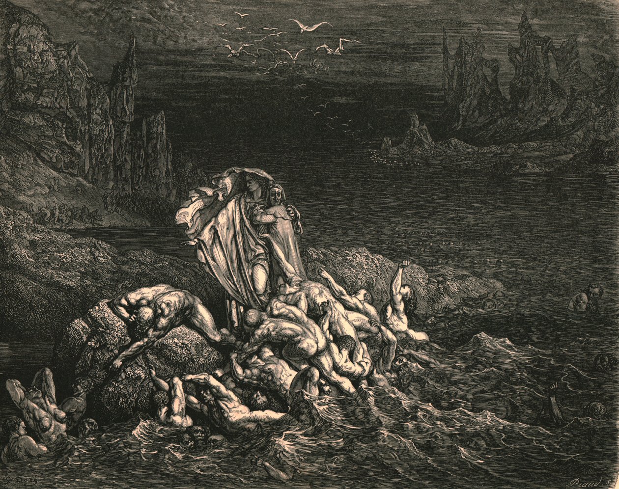Nyt näet, poika! Niiden sielut, joiden viha voitti, c1890. tekijältä Gustave Dore