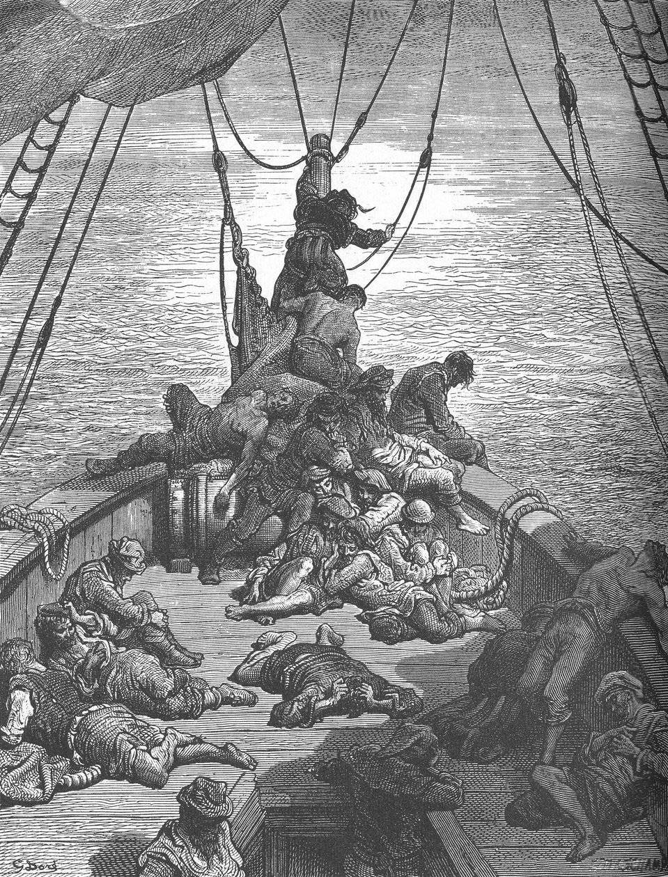 Yksi Gustave Dorésin kuvituksista muinaiselle merimiehelle, 1870-luku, 1950. tekijältä Gustave Dore