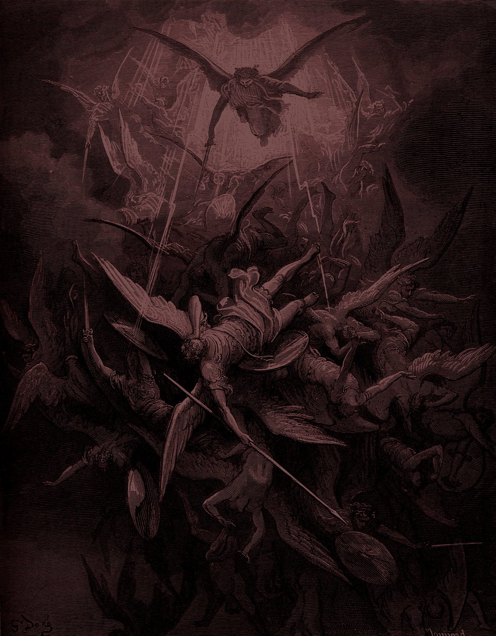 Kadonnut paratiisi: Kapinallisten enkelien kaatuminen, taiteilija Doré tekijältä Gustave Dore
