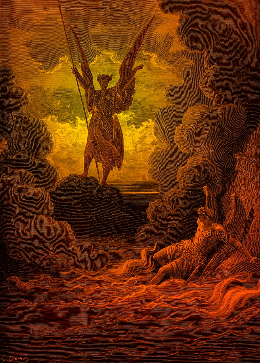 Kadonnut paratiisi: Saatana ja beelzebub, kirjoittanut Doré tekijältä Gustave Dore