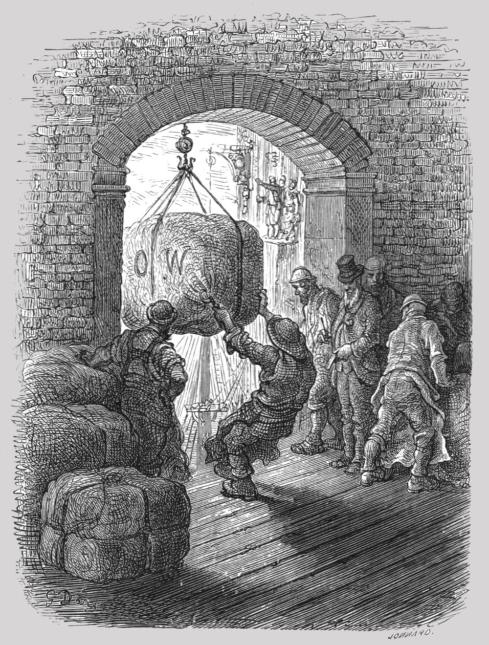 "Porters at Work", 1872. tekijältä Gustave Dore