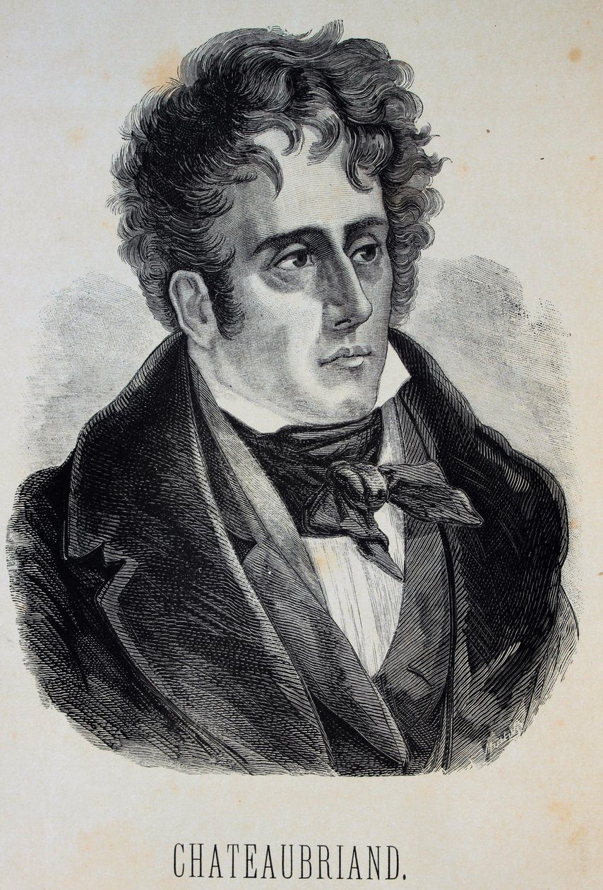 Chateaubriandin varakreivi François-René muotokuva 1768-1848, 1880. tekijältä Gustave Dore