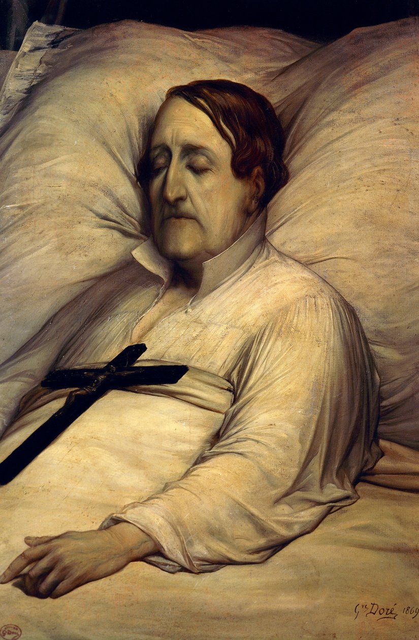 Muotokuva Gioachino Rossinista kuolinvuoteella (Pesaro tekijältä Gustave Dore