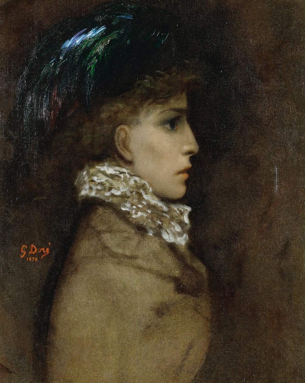 Muotokuva näyttelijä Sarah Bernhardtista (1844-1923) Peinture de Gustave Doresta (1832-1883) tekijältä Gustave Dore