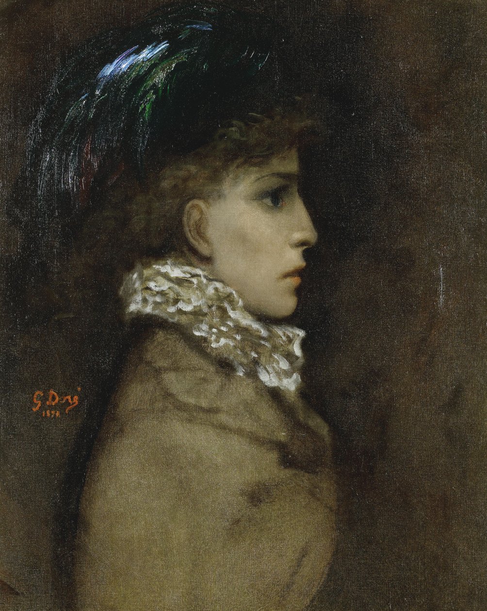 Näyttelijä Sarah Bernhardtin muotokuva 1844-1923, 1870 tekijältä Gustave Dore