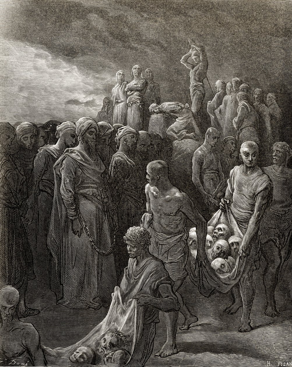 Richard I (1157-99) Leijonasydän murhaa vankeja kostotoimina, kuvitus J-F:n Bibliotheque des Croisadesista. Michaud, 1877 tekijältä Gustave Dore