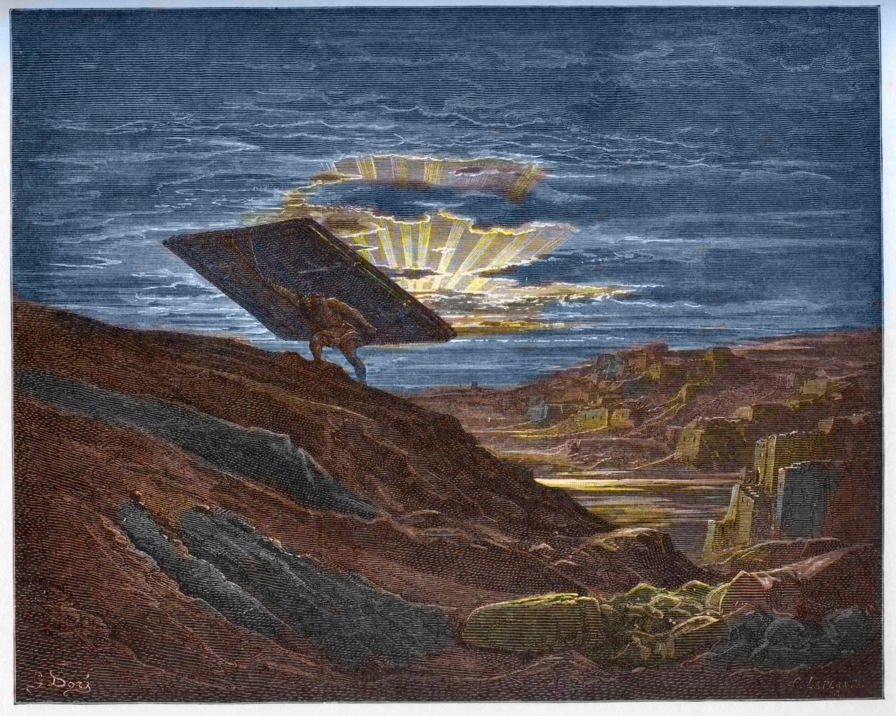 Simson kantaa Gazan portteja - Simson poistaa Gazan portit - - Kaiverrus Gustave Doren (1832-1883) "The Bible illustreeen" - Kaiverrus "" Dore Biblesta"" tekijältä Gustave Dore