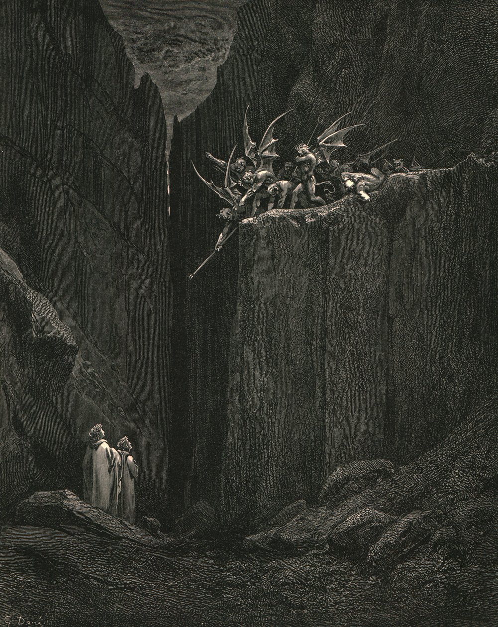 Tuskin hänen jalkansa ulottuivat alla olevan sängyn alimmalle tasolle, c1890. tekijältä Gustave Dore