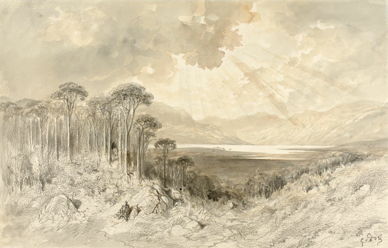 Skotlannin maisema tekijältä Gustave Dore