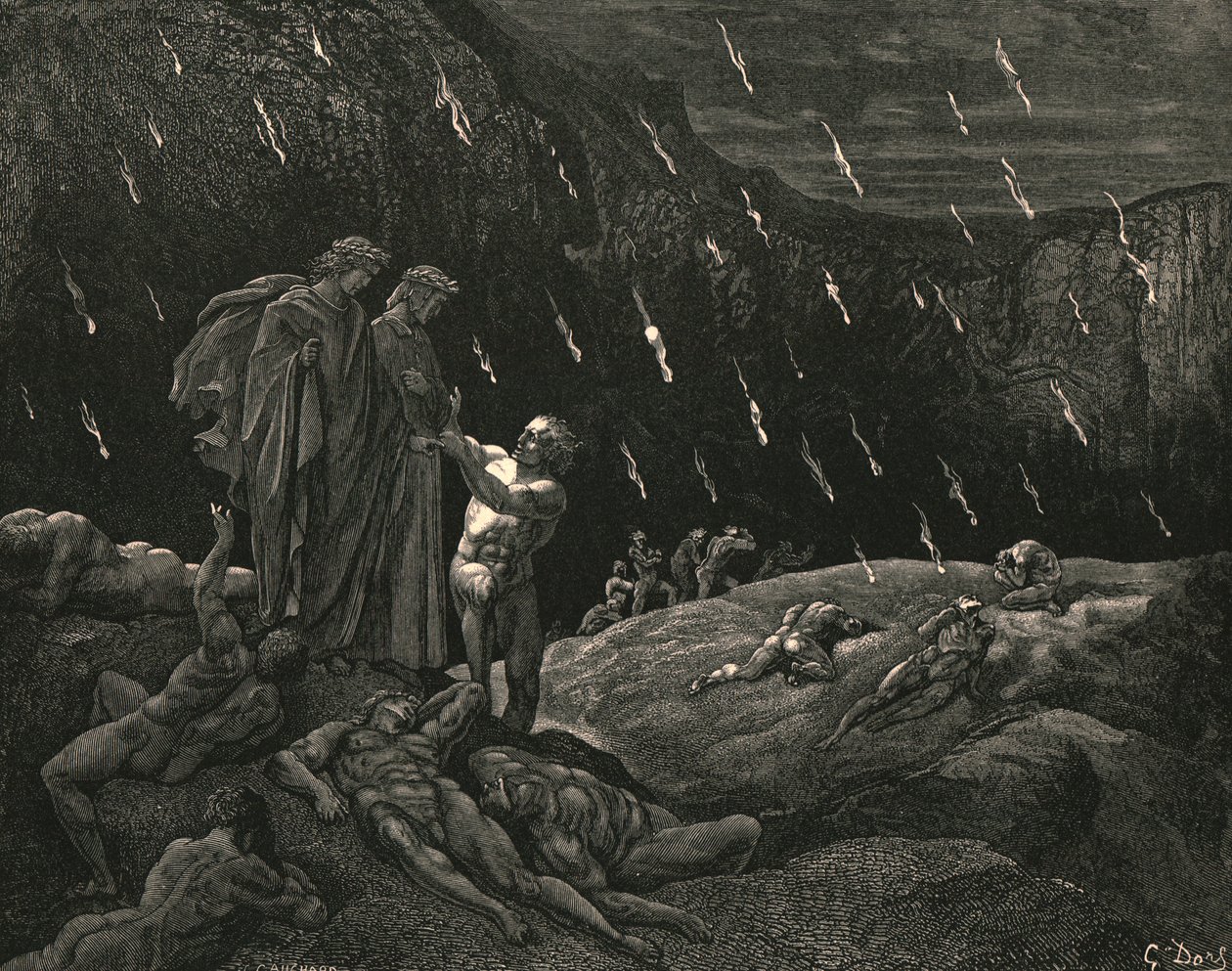 Arvon herra! Brunetto! Ja oletko täällä, c1890. tekijältä Gustave Dore