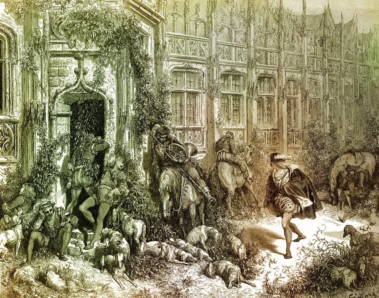 Gustave Dorén Sleeping Beauty -kaiverrus. tekijältä Gustave Dore