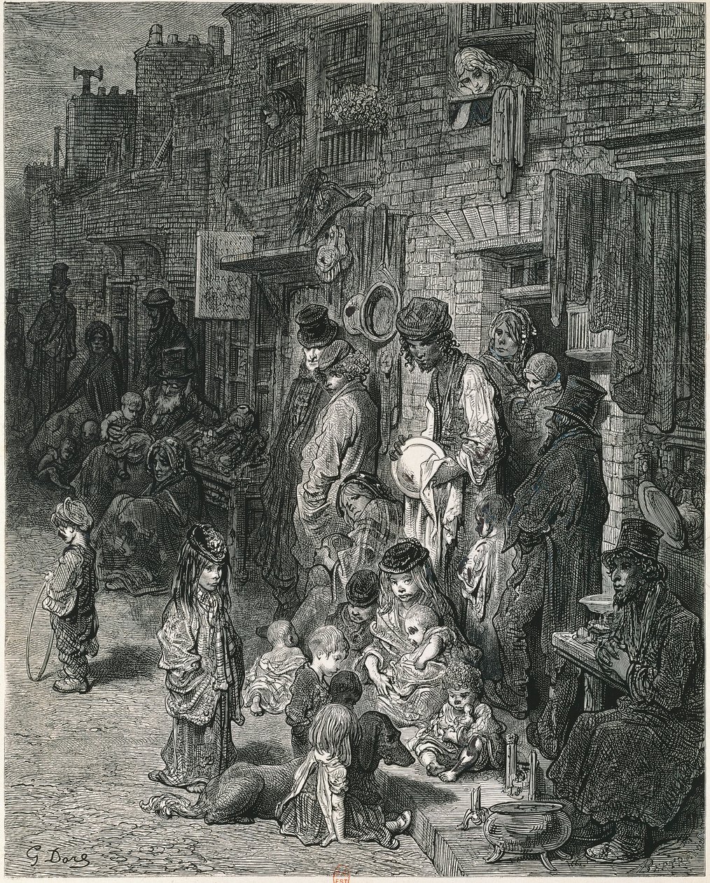 Lontoon slummit, Gustav Dore, Kaiverrus tekijältä Gustave Dore
