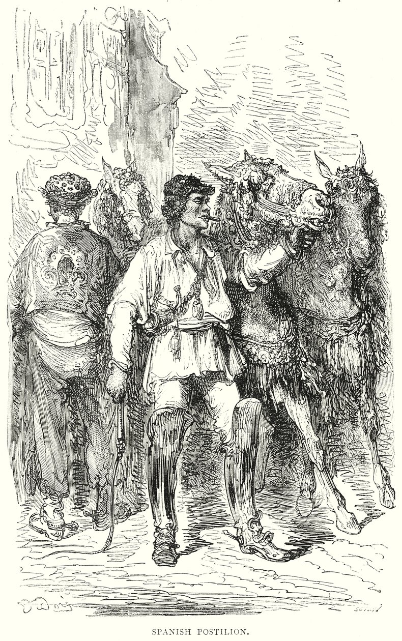 Espanjalainen postiljonki (kaiverrus) tekijältä Gustave Dore