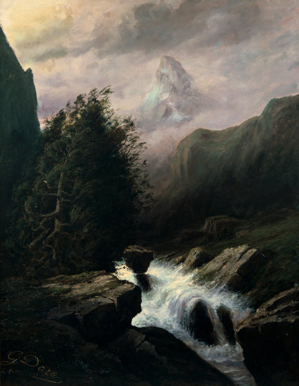 Myrsky Cervin-vuorella, 1800-luku. tekijältä Gustave Dore