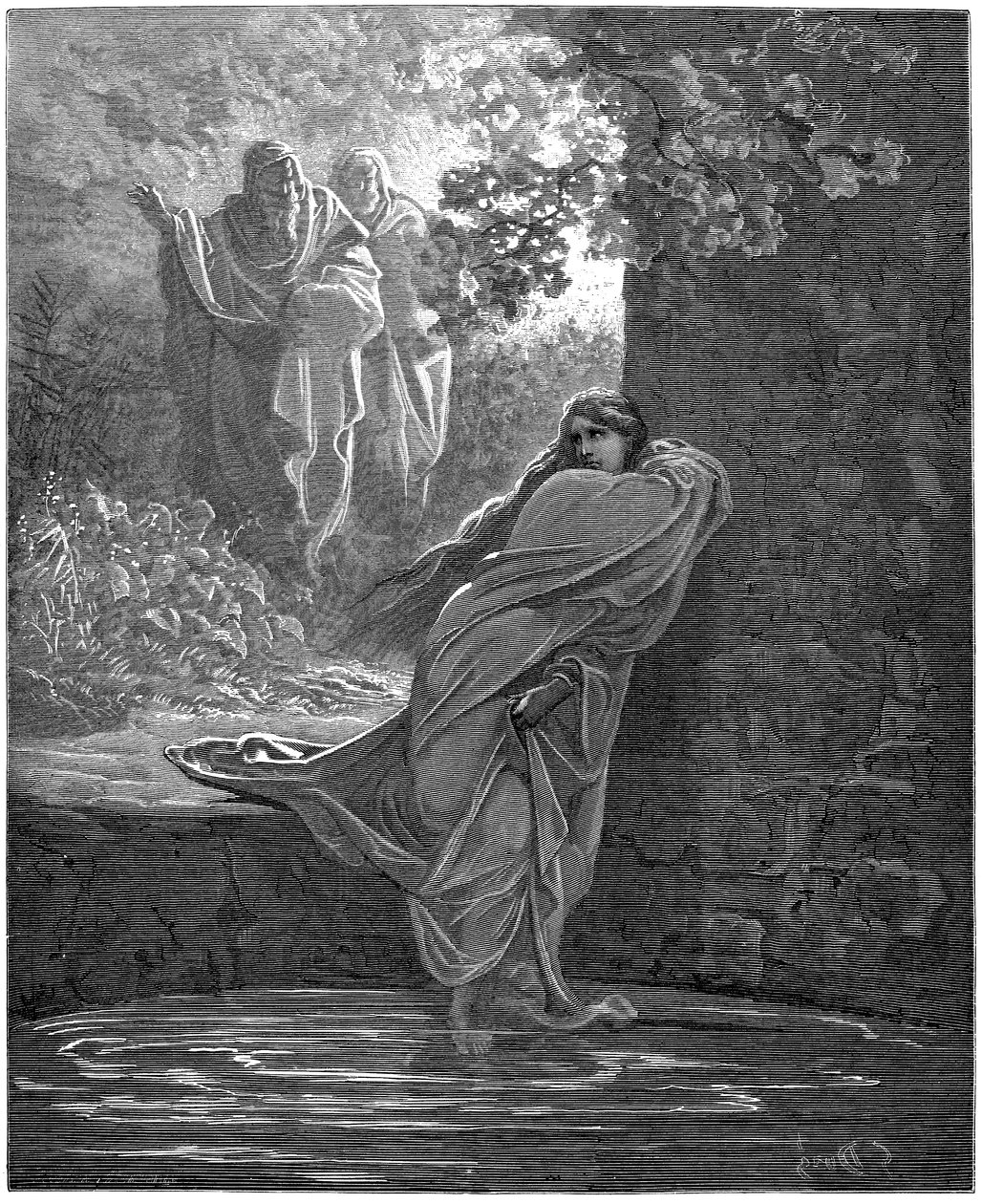 Suzanne kylvyssä: Gustave Doren (1832-1883) kuvitus Raamattua varten. tekijältä Gustave Dore