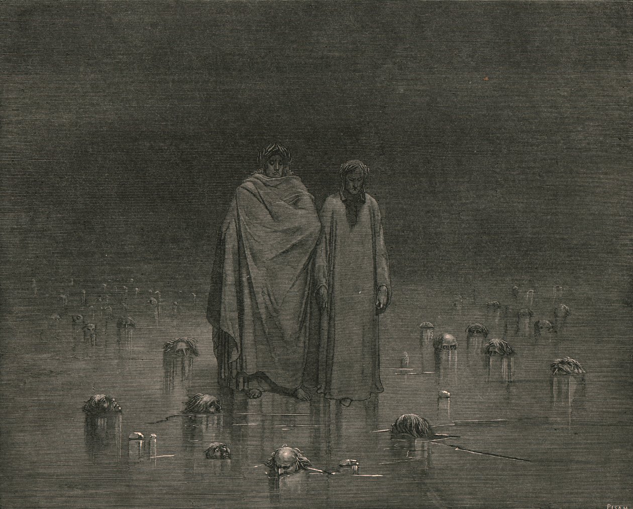 Ole varovainen, sinun jalkasi eivät talla köyhien veljiesi päitä, c1890. tekijältä Gustave Dore