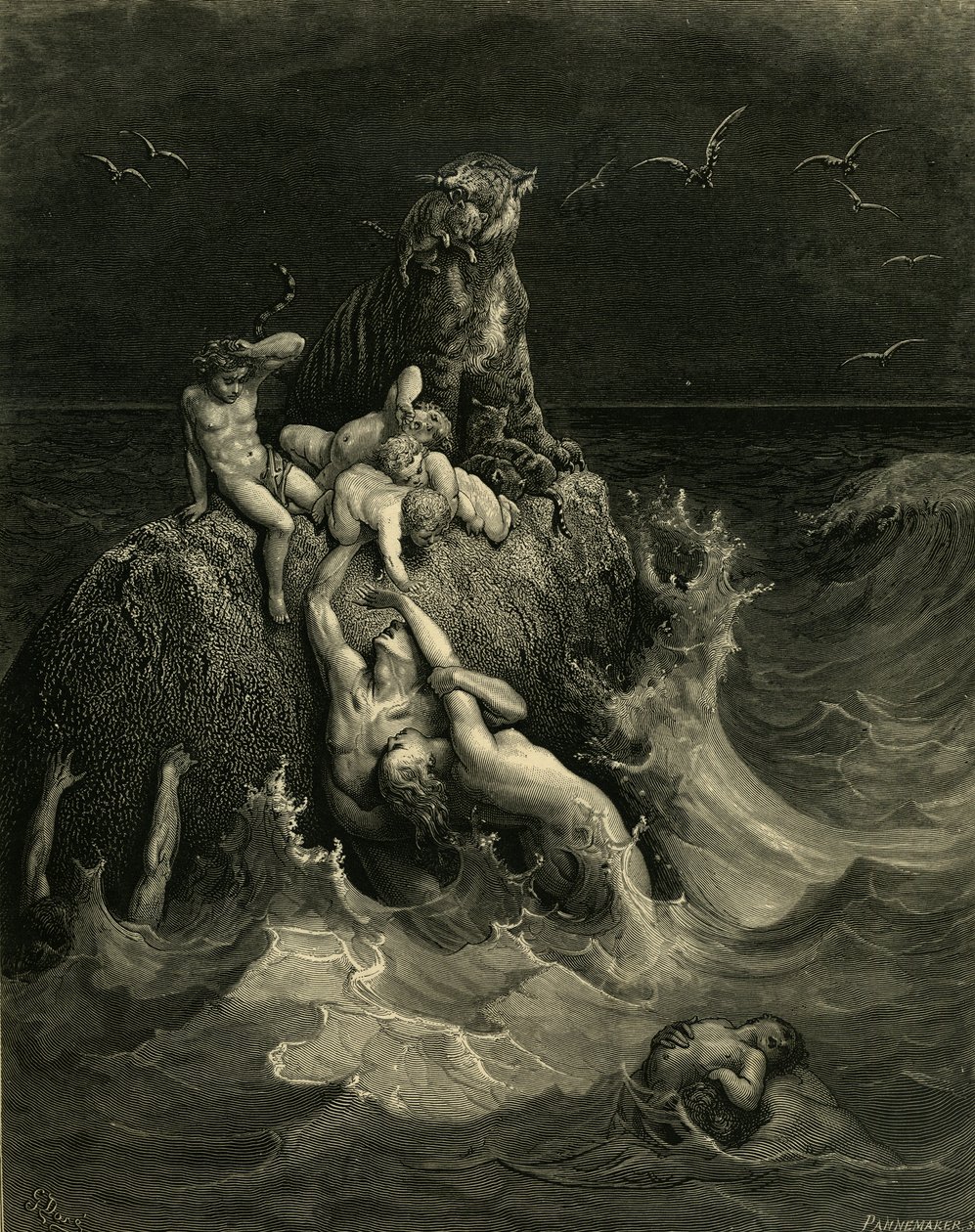 Deluge Frontispiece Raamatun kuvitettuun painokseen, 1866 tekijältä Gustave Dore