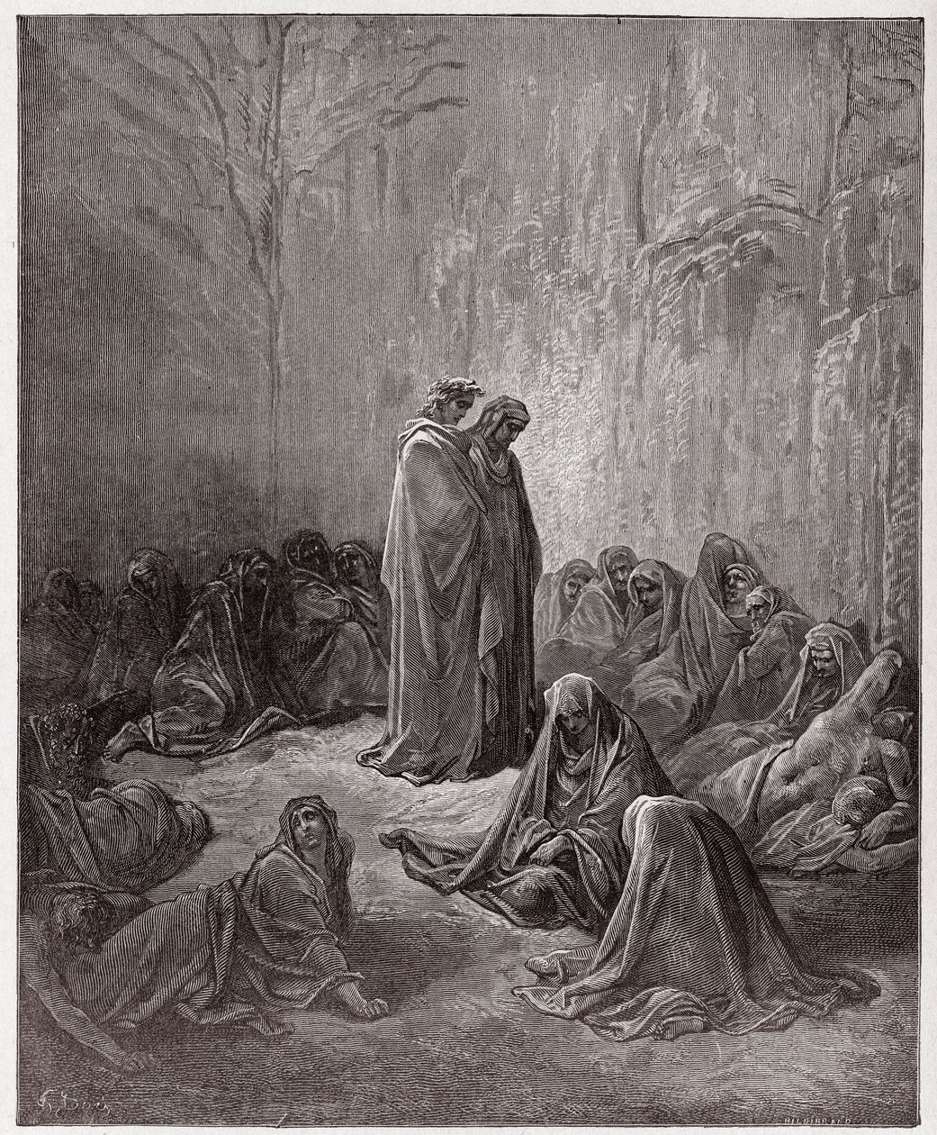 Jumalallinen komedia (La Divina Commedia, La Divine Comedie), Purgatorio, Canto 13: Kateellisten sielut - Dante Alighieri (1265-1321) - Kuvitus Gustave Dore (1832-1883) tekijältä Gustave Dore