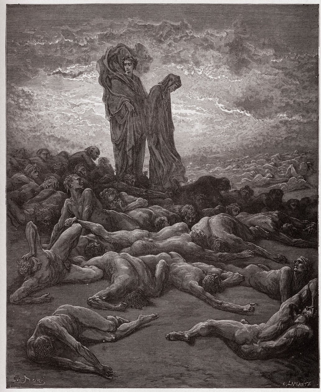 Jumalallinen komedia (La Divina Commedia, La Divine Comedie), Purgatorio, Canto 20: Ahneiden sielut - Dante Alighieri (1265-1321) - Kuvitus Gustave Dore (1832-1883) tekijältä Gustave Dore