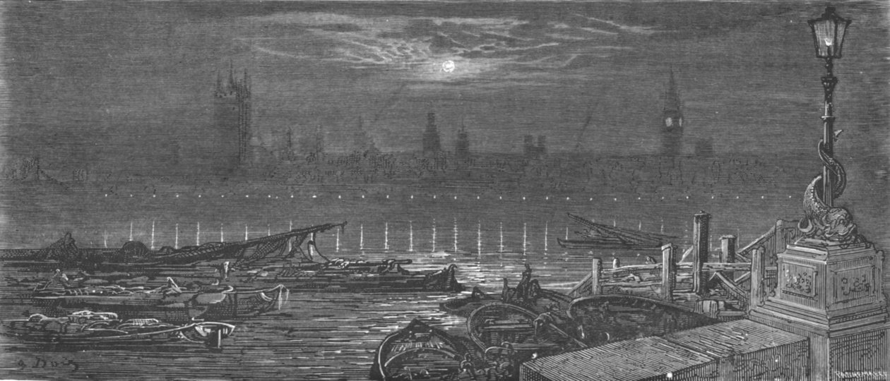 "Parlamenttitalot yöllä", 1872. tekijältä Gustave Dore