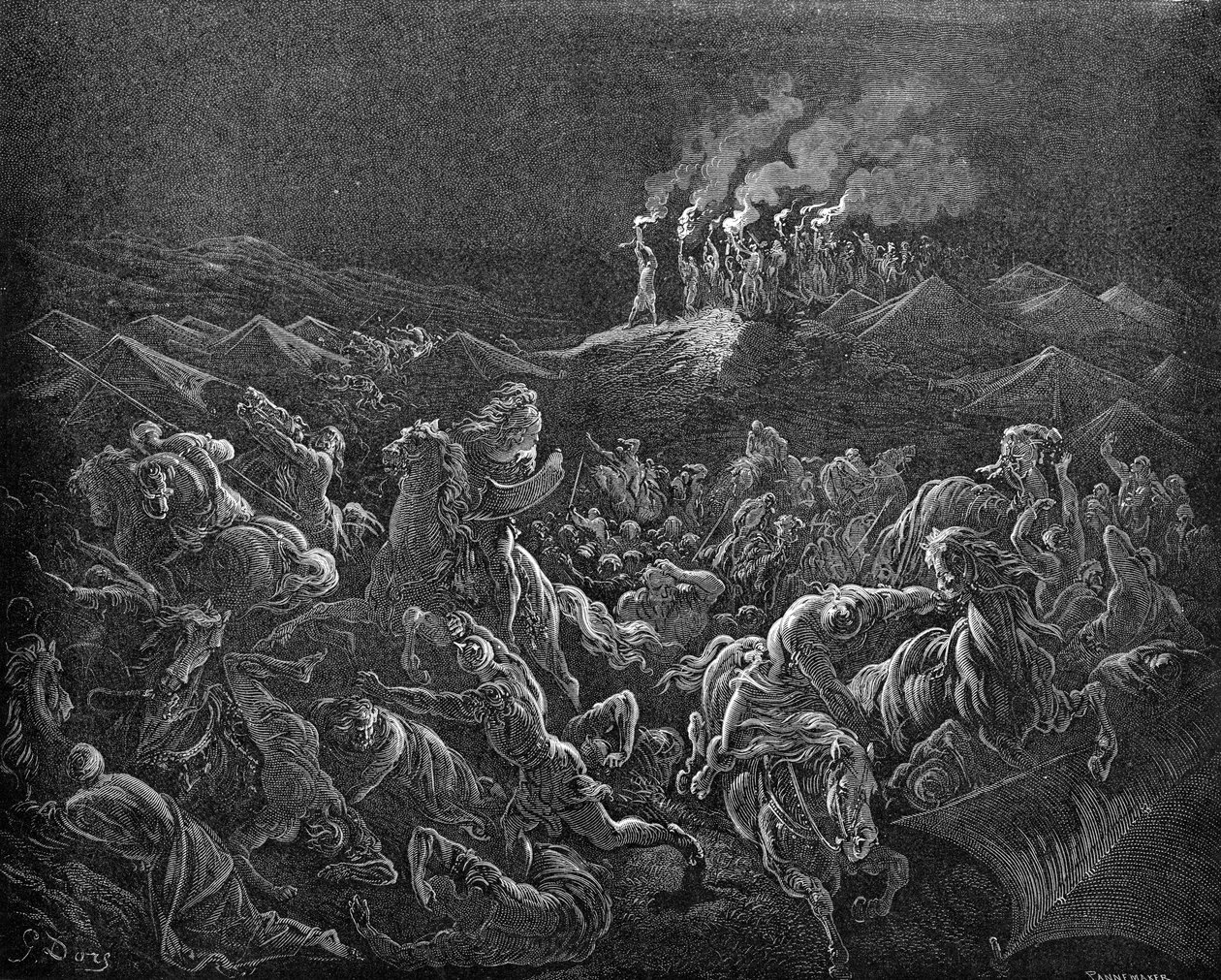 Midianilaiset pakenivat - Raamattu tekijältä Gustave Dore