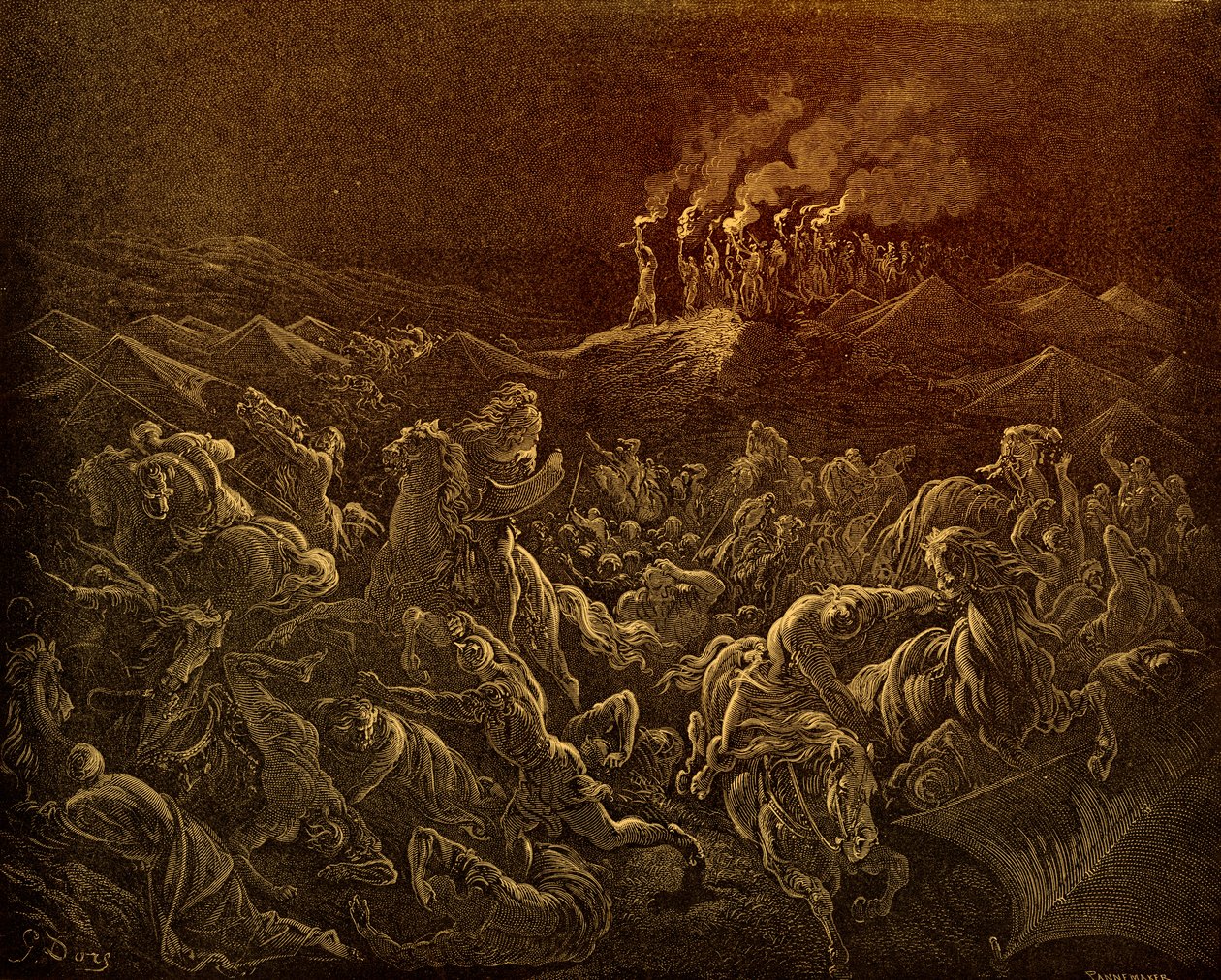 Doré pakotti midianilaiset pakoon - Raamattu tekijältä Gustave Dore