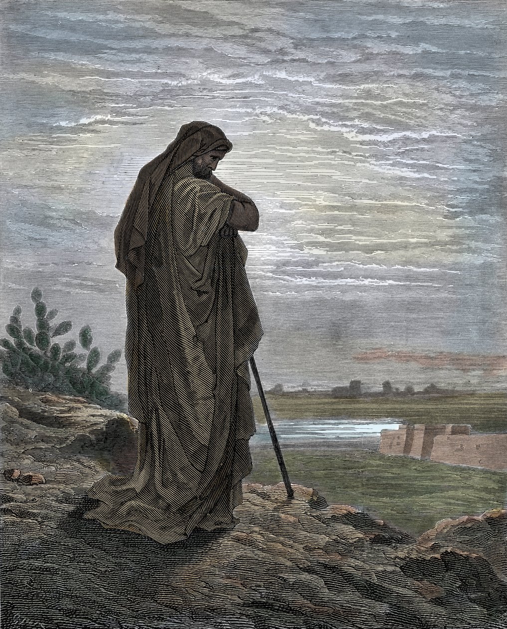 Profeetta Amosin kaiverrus Gustave Doren (1832-1883) "Raamatusta" tekijältä Gustave Dore