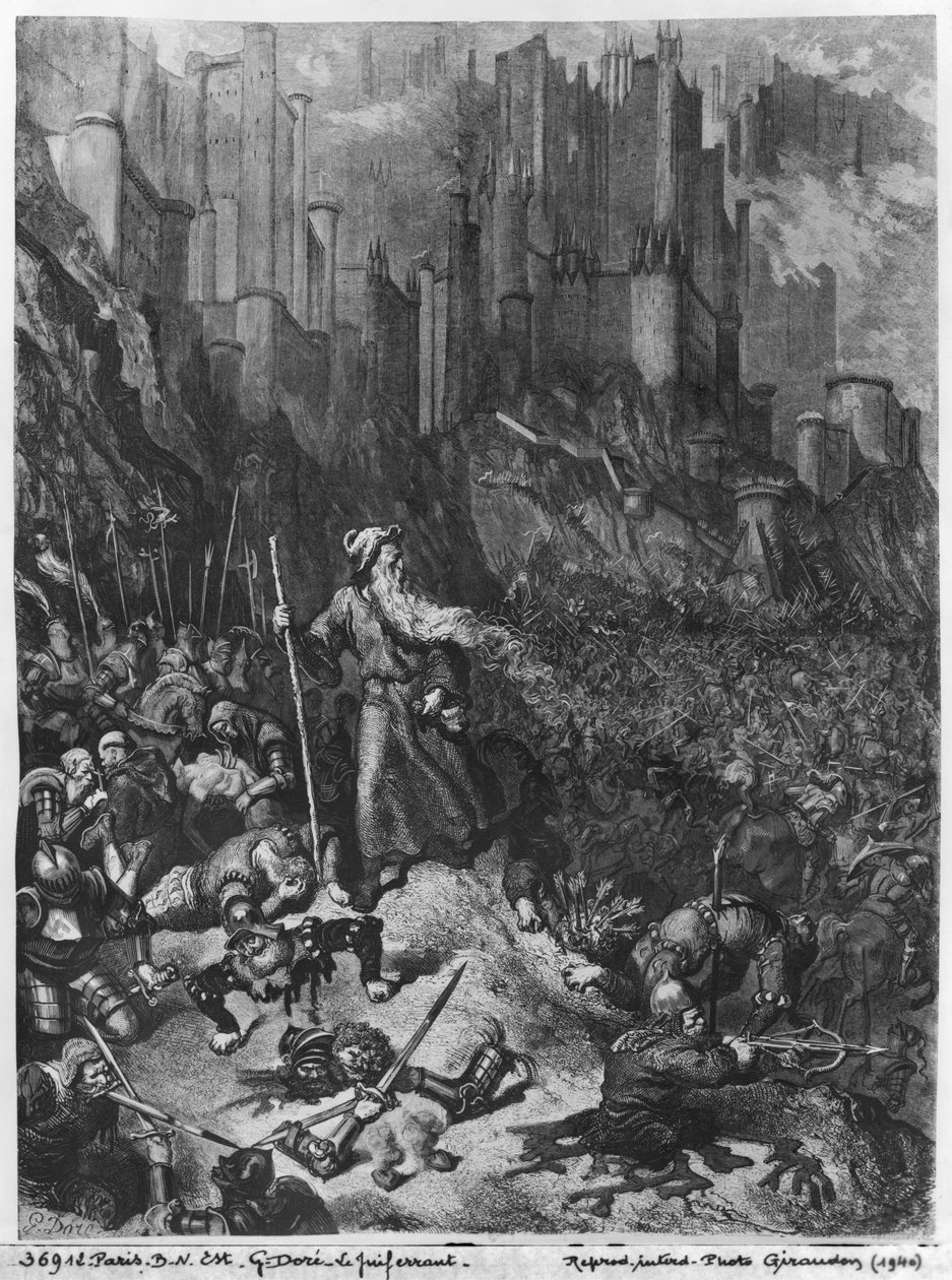 Vaeltava juutalainen, kaiverrus Felix Jean Gauchard (1825-72) tekijältä Gustave Dore