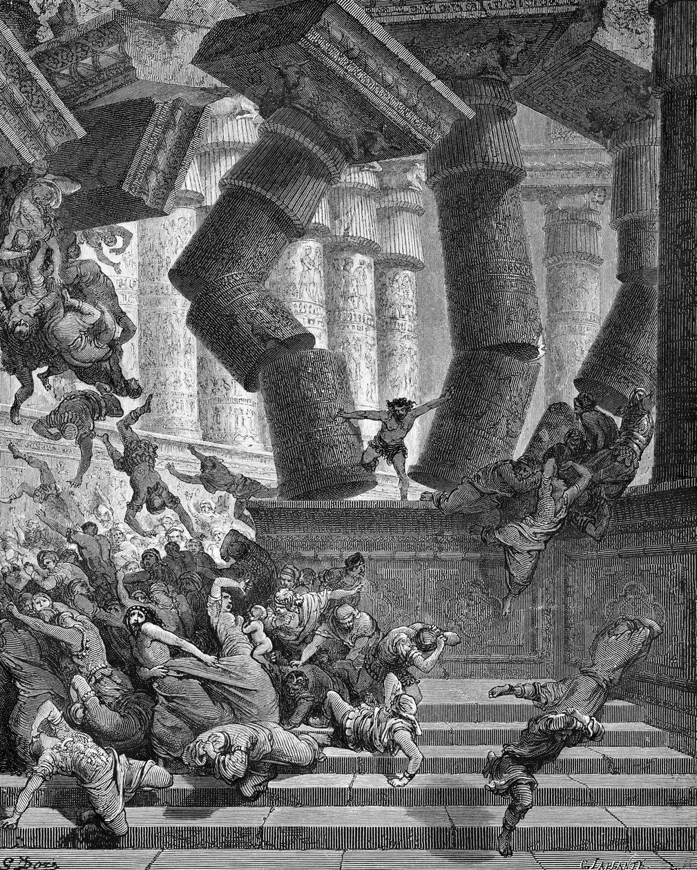 Simsonin kuolema - Raamattu tekijältä Gustave Dore
