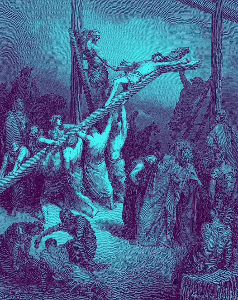 Ristin pystyttäminen - Raamattu tekijältä Gustave Dore