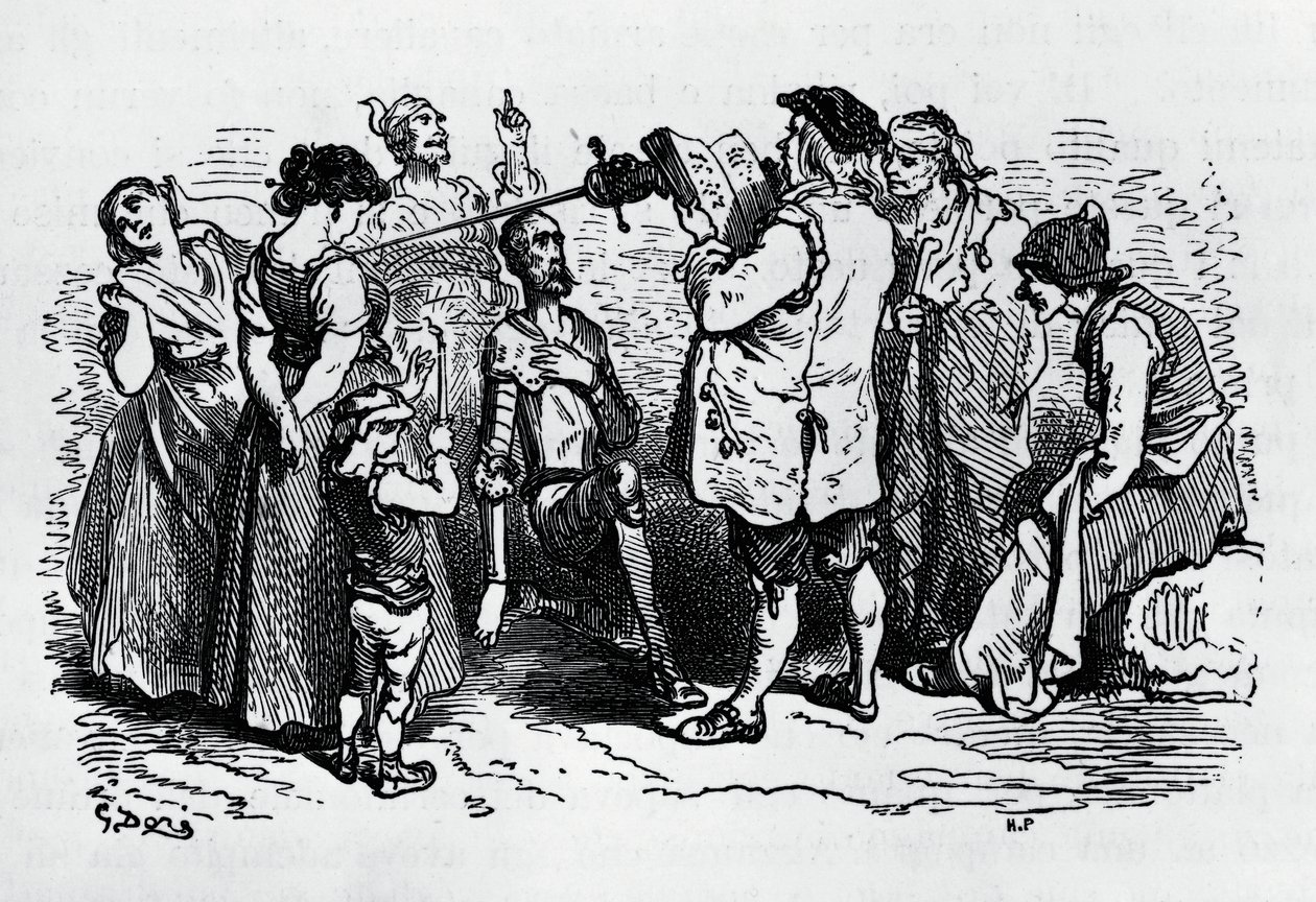 Don Quijoten induktio, kuvittanut Gustave Dore