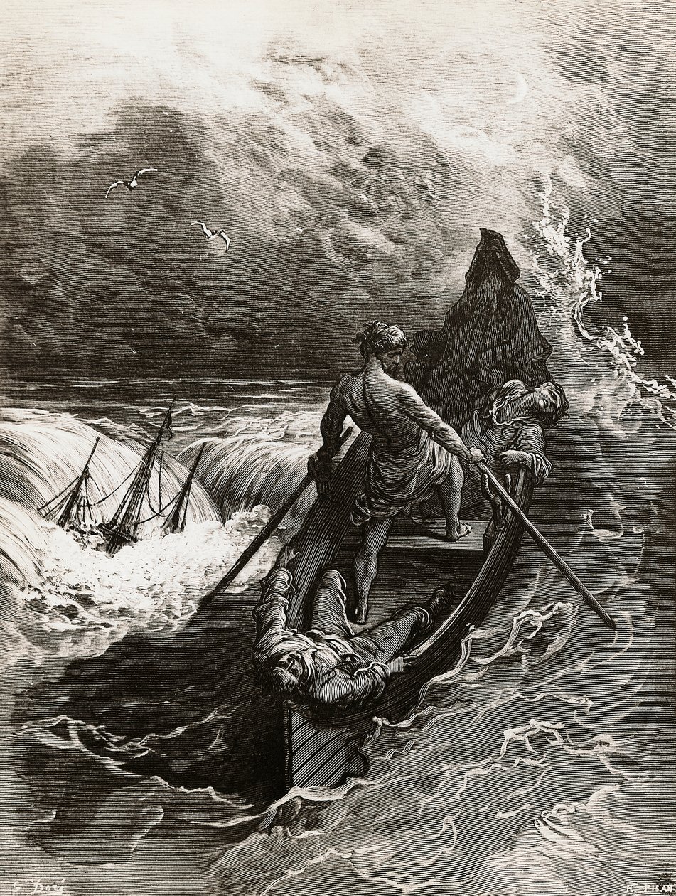Merimies, muinaisen merimiehen aikakaudesta, Samuel Taylor Coleridgen (1772-1834) runo, Gustave Dore