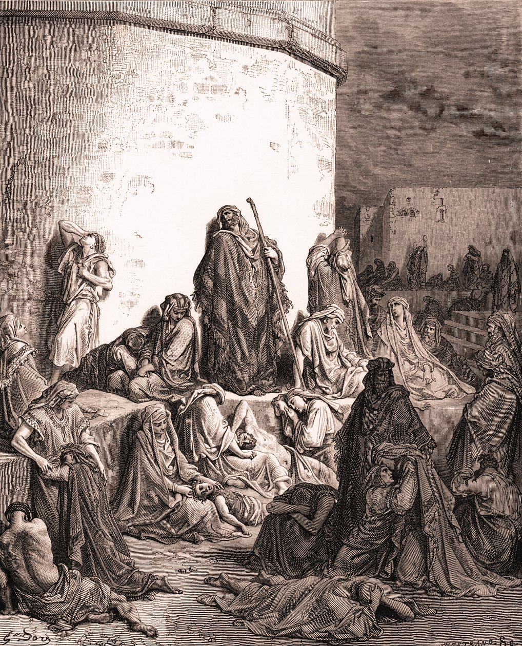 Kansa suree Jerusalemia, kirjoittanut Gustave Doré. - Raamattu tekijältä Gustave Dore