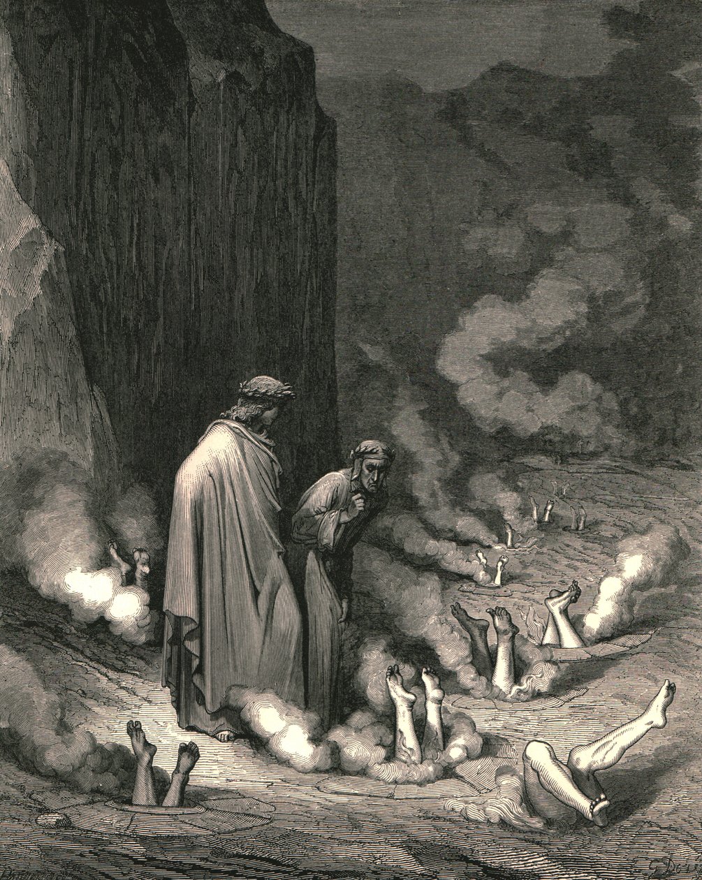 Siellä seisoi Minä pidän veljestä, joka kaipaa kurjaa murhaan, c1890. tekijältä Gustave Dore