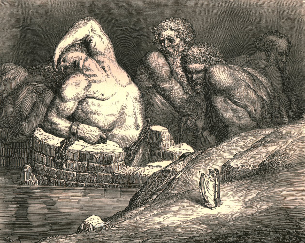 Tämä ylpeä joutuisi voimastaan kaikkivaltiaan Joveen kokeeseen, c1890. tekijältä Gustave Dore