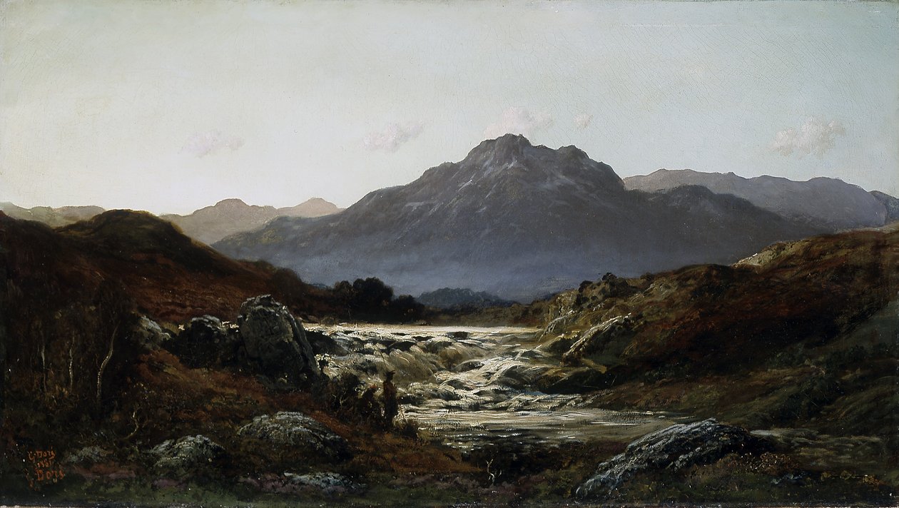 Torrent In The Highlands (öljy kankaalle) tekijältä Gustave Dore