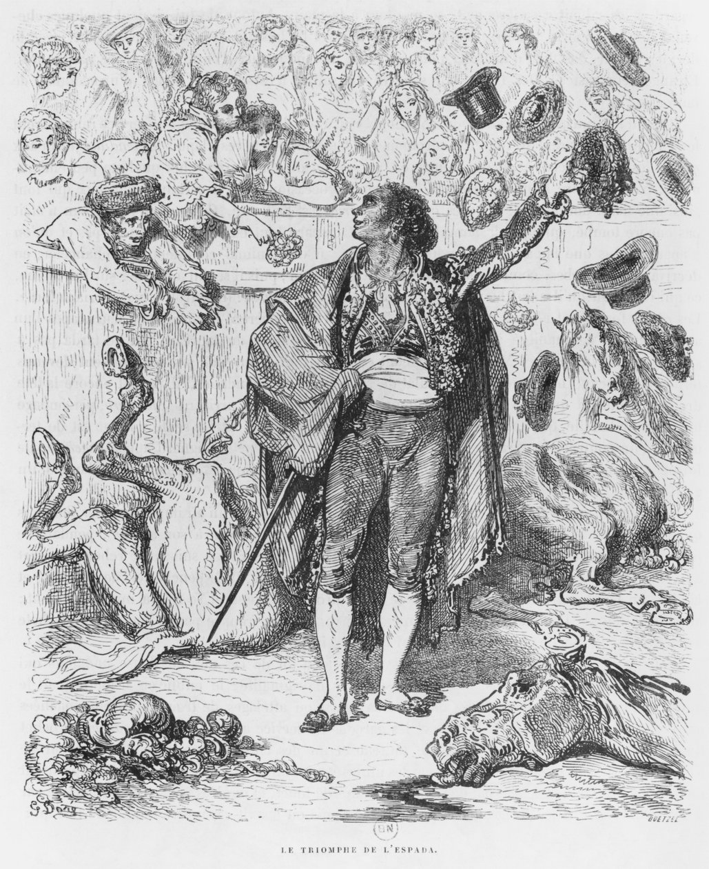 Matadorin voitto, Boetzelin kaiverrus tekijältä Gustave Dore