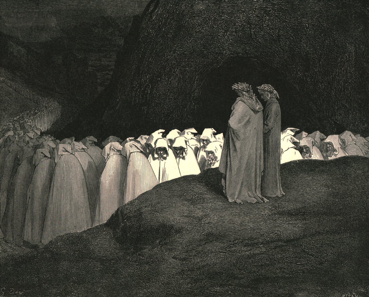 Toscanan... halveksimatta neuvoa meitä kuka sinä olet, c1890. tekijältä Gustave Dore