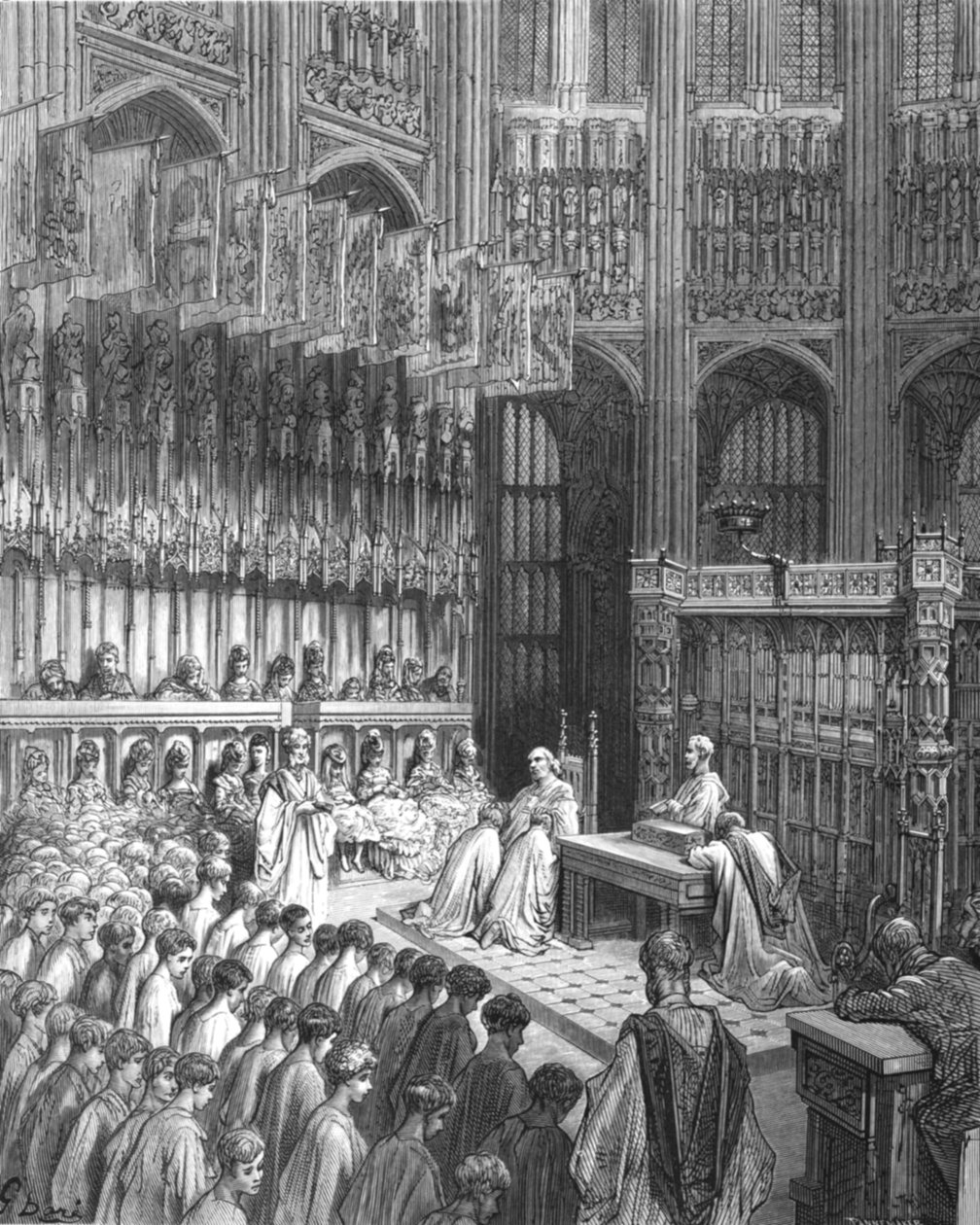 "Westminster Abbey - Confirmation of Westminster Boys", 1872. tekijältä Gustave Dore