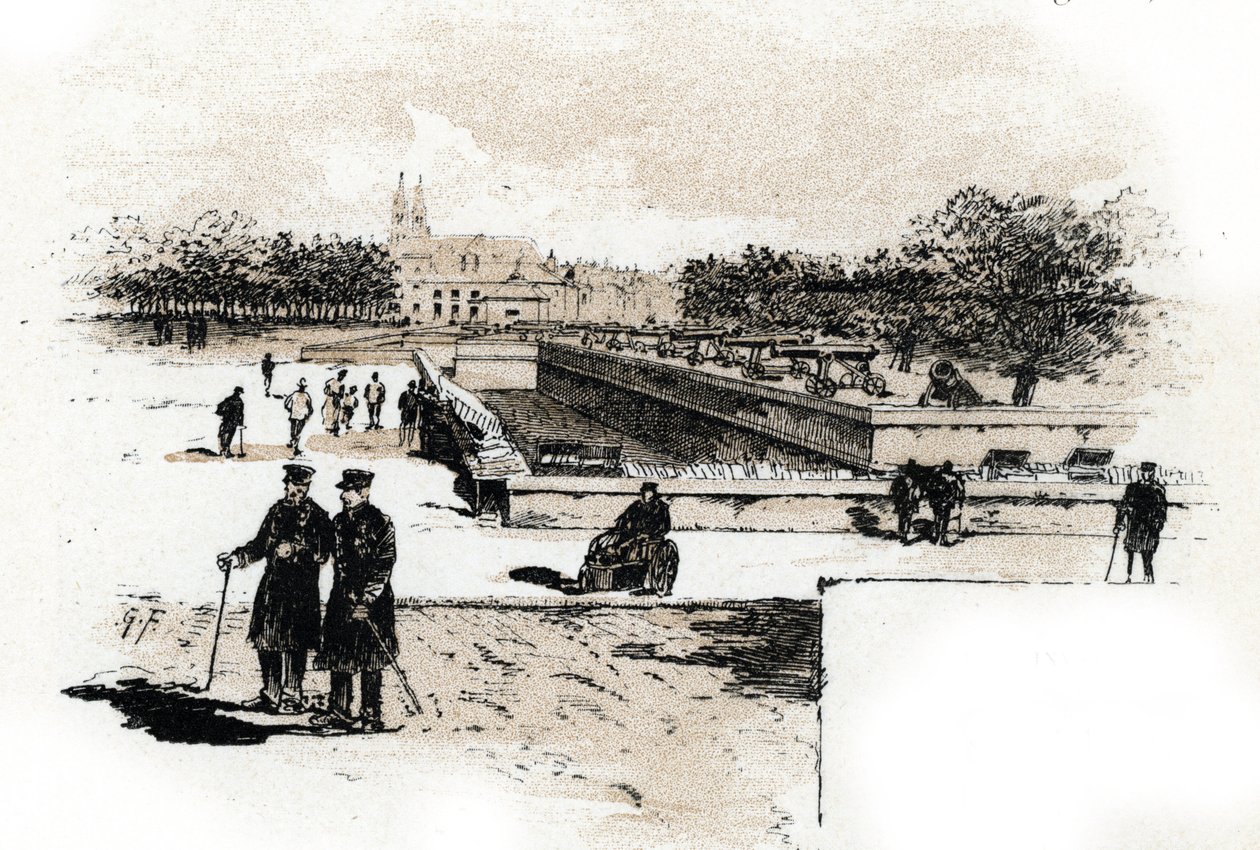 Näkymä Pariisin Hotel des Invalidesin sotaveteraanien sairaalasta Gustave Fraipontin (1849-1923) piirustus Saint-Jursista tekijältä Gustave Fraipont
