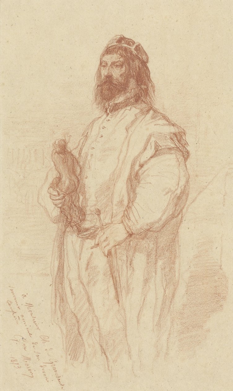 Pysyvä mies patsaan kanssa tekijältä Gustave François Morin