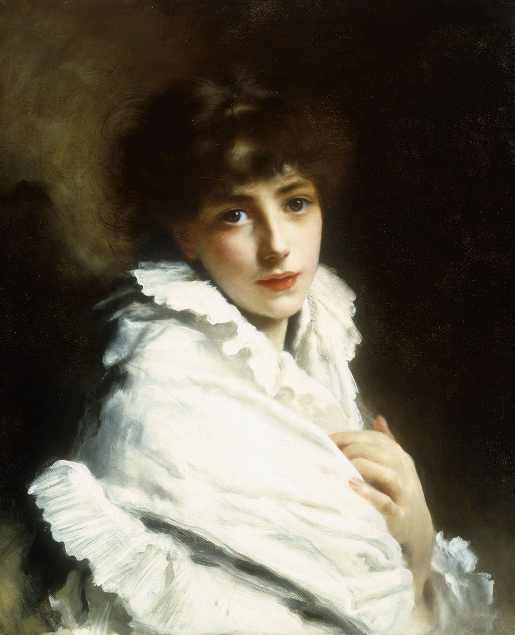 Nuoren valkoisen tytön muotokuva tekijältä Gustave Jacquet