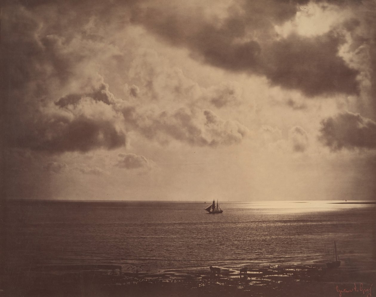 Brig on the Water, 1856. tekijältä Gustave Le Gray