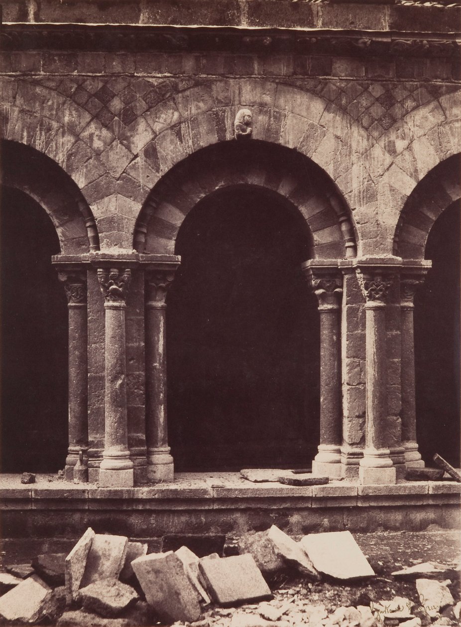 Notre-Damen katedraali, yksityiskohta luostarissa, Le Puy tekijältä Gustave Le Gray