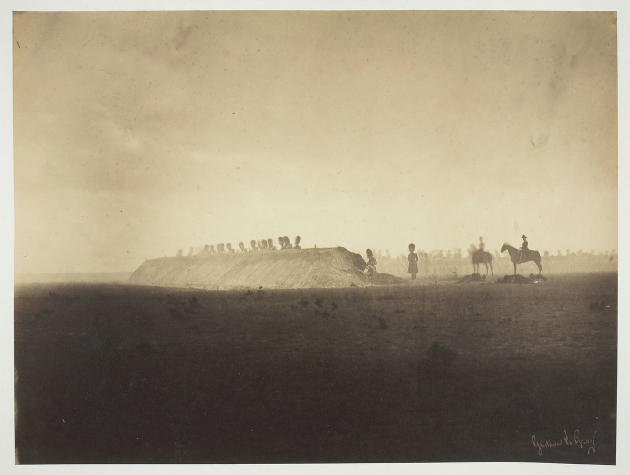 Chalons Campment: Manööverit 3. lokakuuta Camp de Châlons: liikkeet 3. lokakuuta 1857. tekijältä Gustave Le Gray