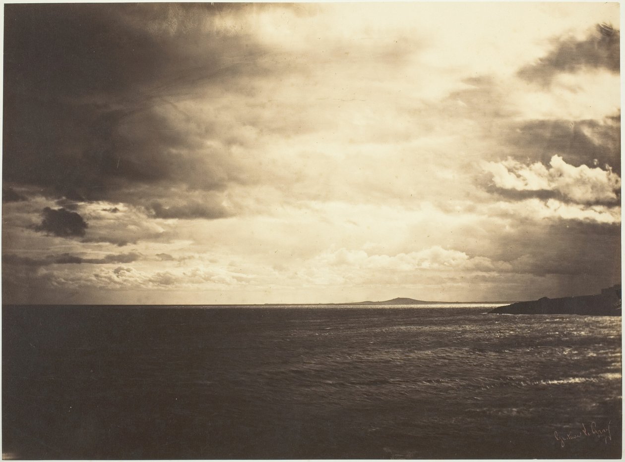Pilvinen taivas, Välimeri, 1857. tekijältä Gustave Le Gray